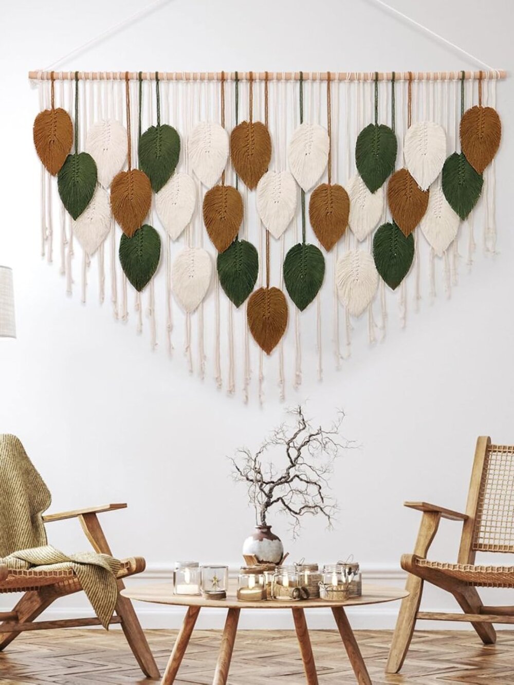 Large Macrame Wall Hanging Boho Woven Tapestry Chic Home Decor Wall Art | Modern - Picture 4 of 7
